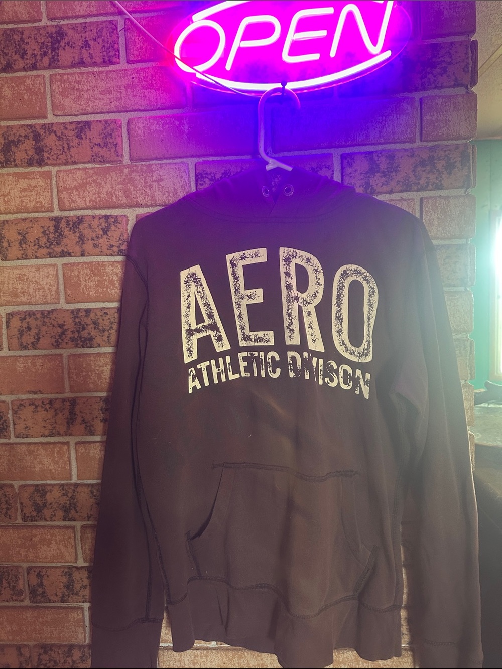 Aeropostale Brown AERO Athletic Division Pullover Hoodie